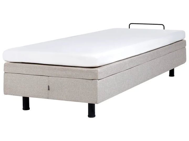 Adjustable Bed without Headboard Fabric 90 x 200 cm (EU Single) Beige Fehi