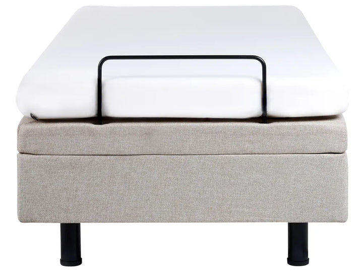 Adjustable Bed without Headboard Fabric 90 x 200 cm (EU Single) Beige Fehi