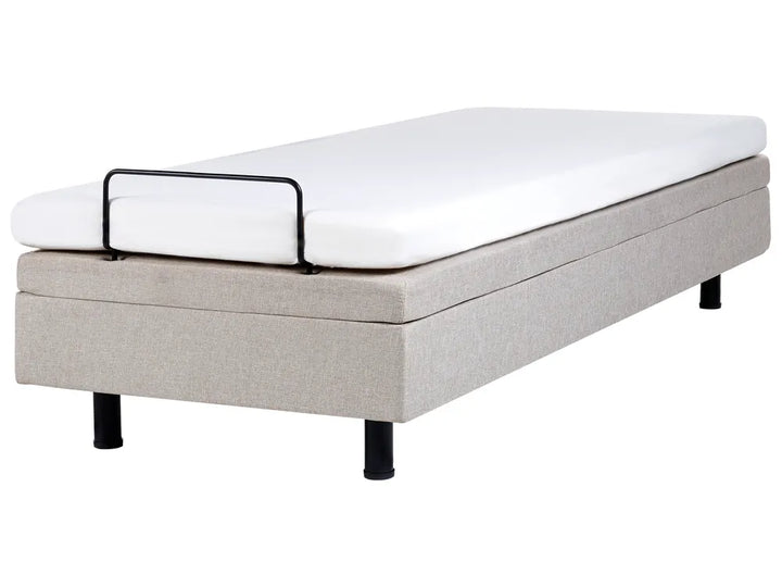 Adjustable Bed without Headboard Fabric 90 x 200 cm (EU Single) Beige Fehi