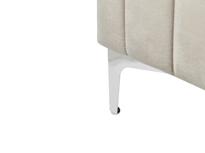 Bed Velvet 140 x 200 cm (EU Double) Taupe Shila