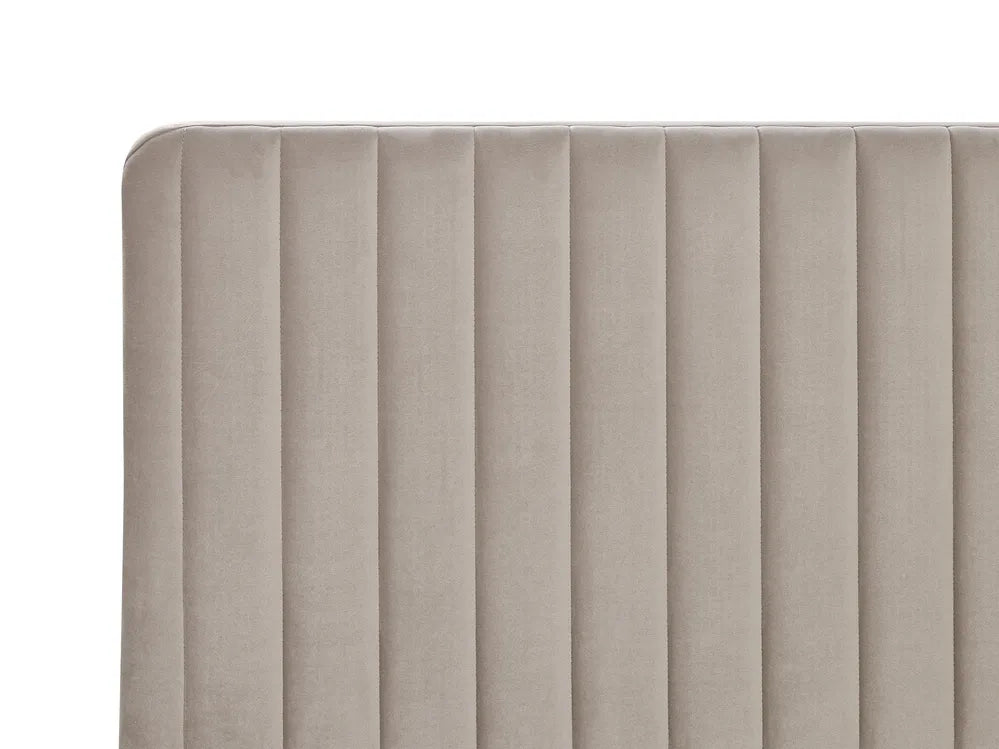 Bed Velvet 140 x 200 cm (EU Double) Taupe Shila