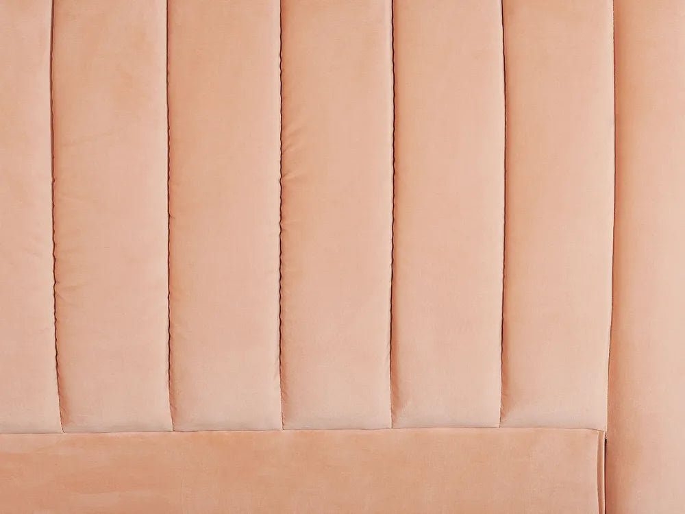Bed Velvet 180 x 200 cm (EU Super King) Peach Pink Charleston
