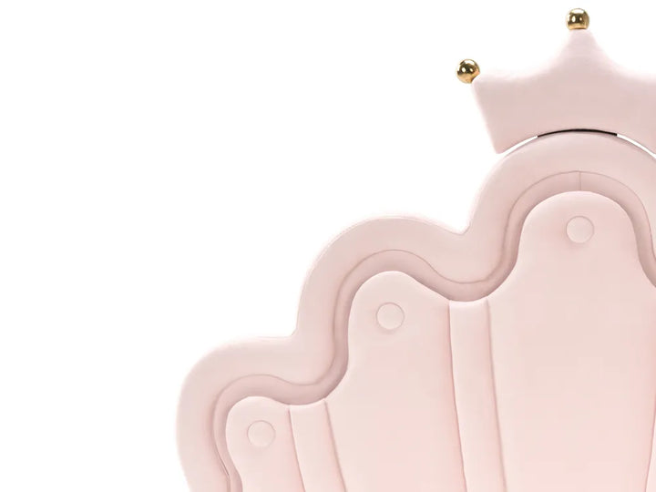 Kids Bed Crown Velvet 90 x 200 cm (EU Single) with LED Lights Pink Aideliz