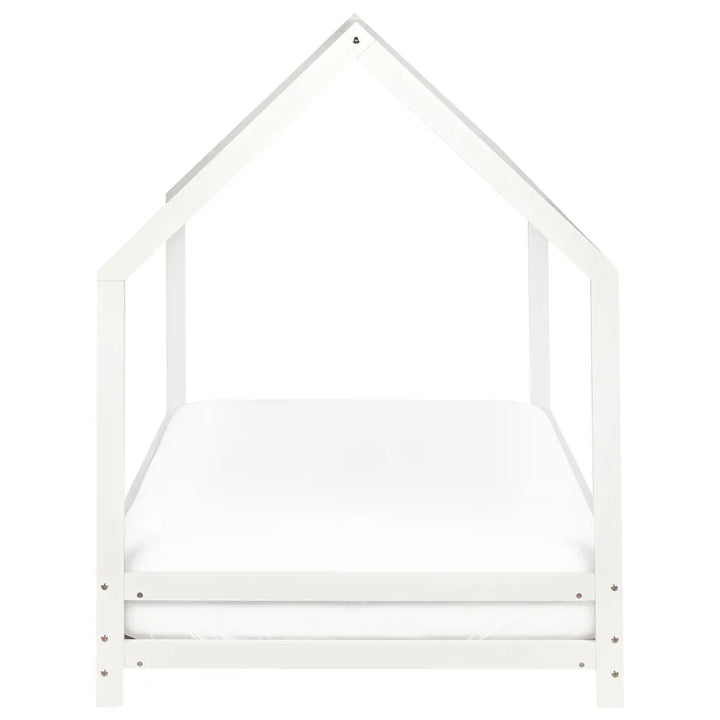 Kids Bed House Pine Wood 90 x 200 cm (EU Single) White Gentrie