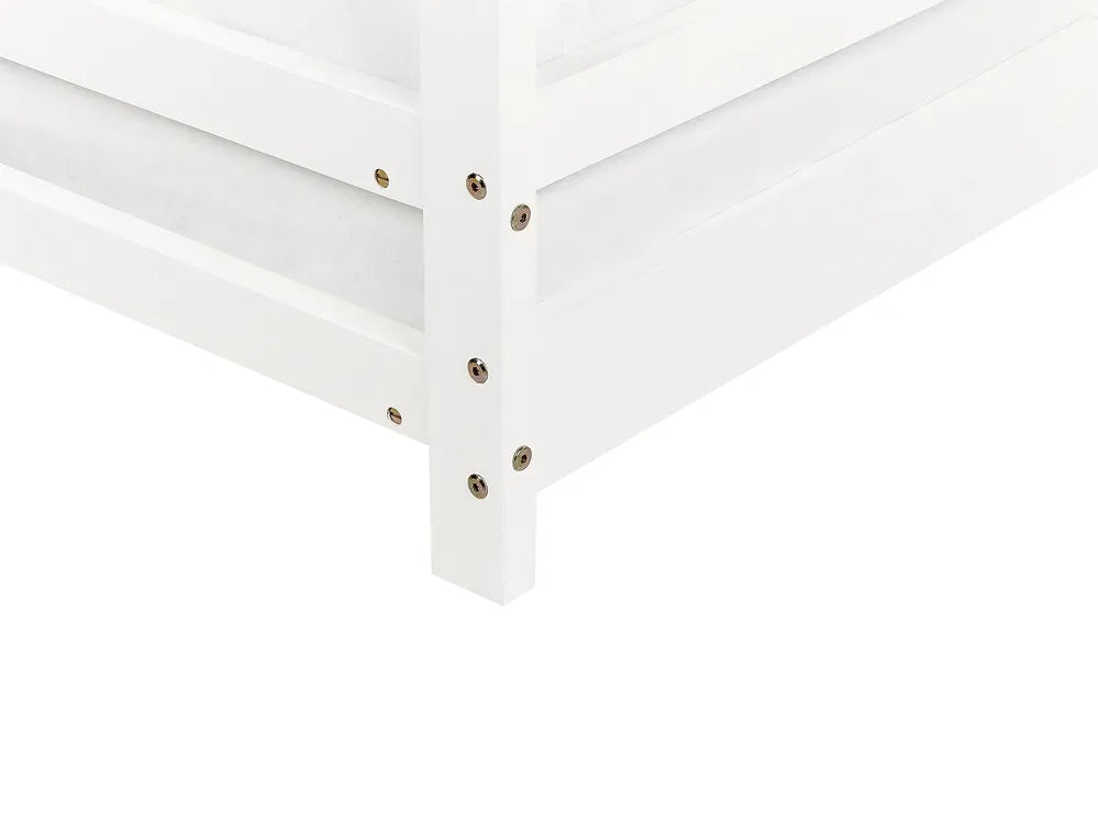 Kids Bed House Pine Wood 90 x 200 cm (EU Single) White Gentrie