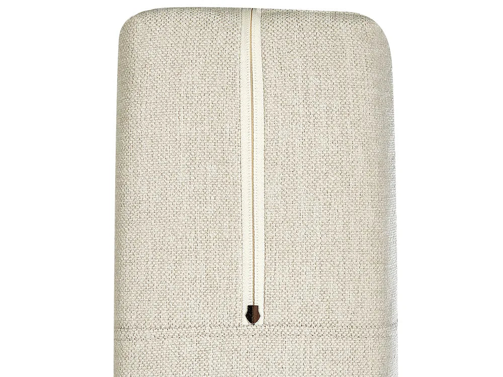Divan Bed with Storage Fabric 160 x 200 cm (EU King Size) Light Beige Camea
