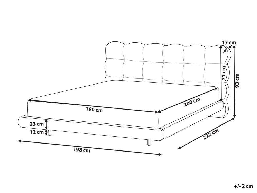 Bed Boucle 180 x 200 cm (EU Super King) Off-White Tucson