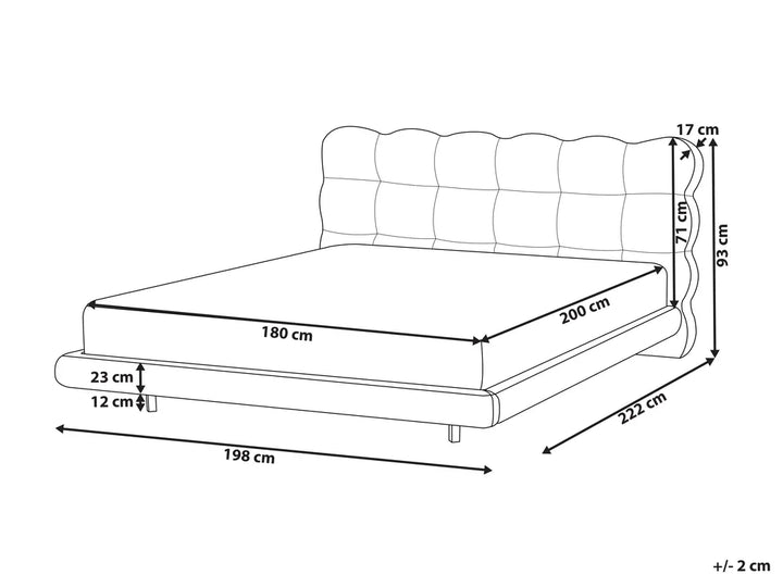 Bed Boucle 180 x 200 cm (EU Super King) Off-White Tucson