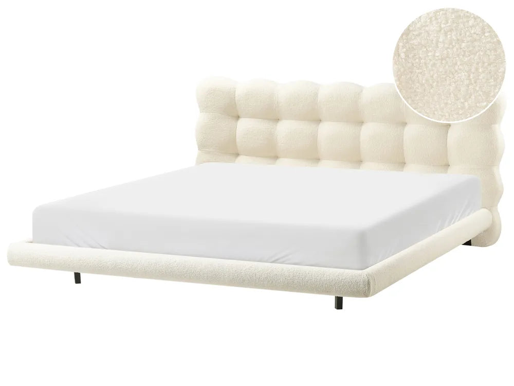 Bed Boucle 180 x 200 cm (EU Super King) Off-White Tucson