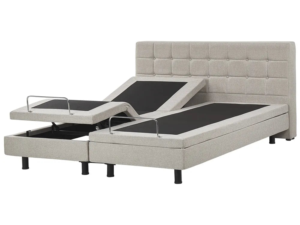Super king adjustable bed with remote reclining base