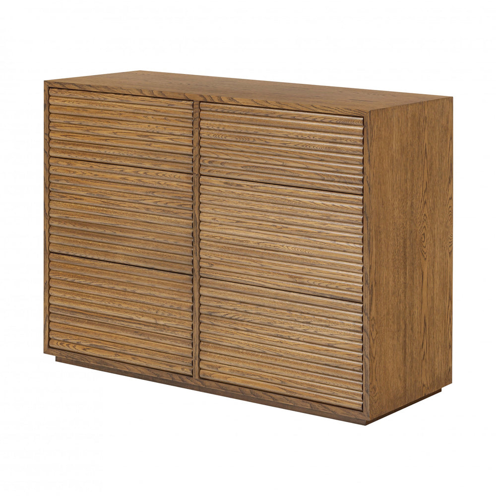 Wooden cabinet with slatted doors on a white background