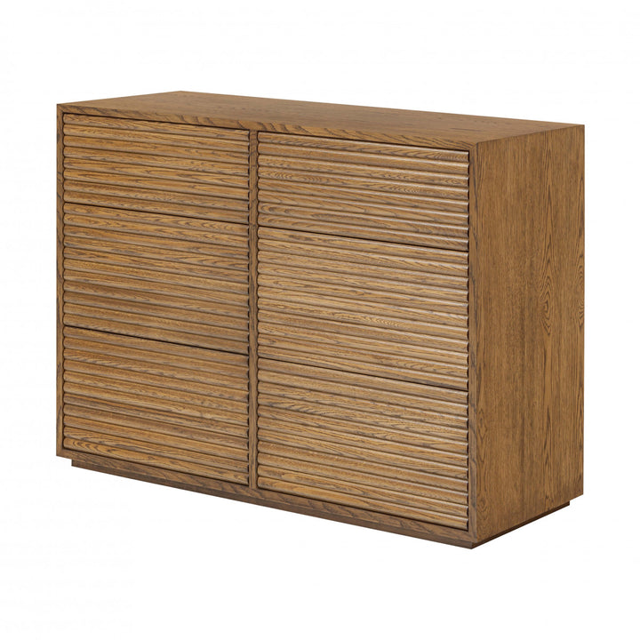 D.I.Designs Charlton 6 Drawer Chest Ribbed Walnut