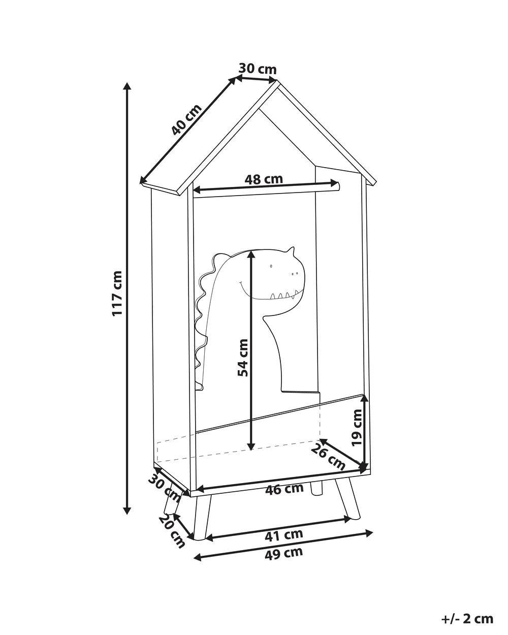 Kids Coat Stand 117cm Light Brown Melo