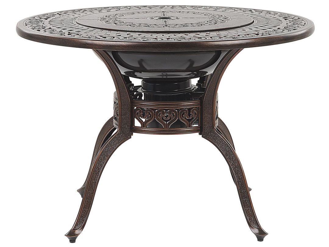 Manfria Garden Dining Table 105 cm 105 cm Metal Dark Brown