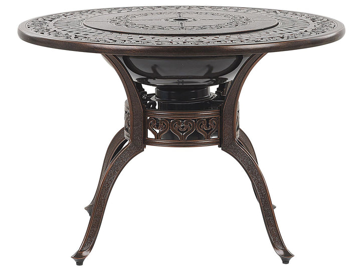 Manfria Garden Dining Table 105 cm 105 cm Metal Dark Brown