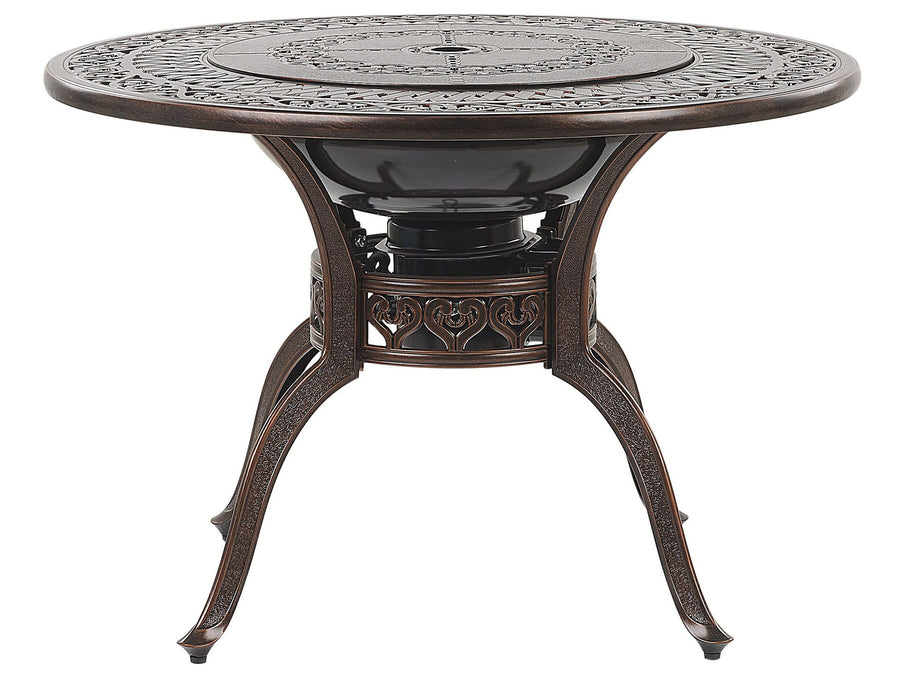 Manfria Garden Dining Table 105 cm 105 cm Metal Dark Brown