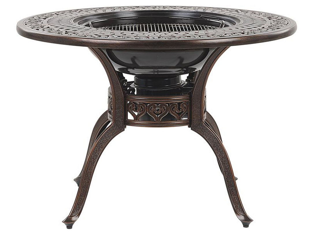 Manfria Garden Dining Table 105 cm 105 cm Metal Dark Brown