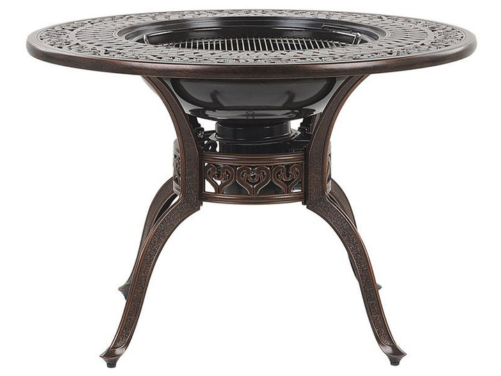 Manfria Garden Dining Table 105 cm 105 cm Metal Dark Brown