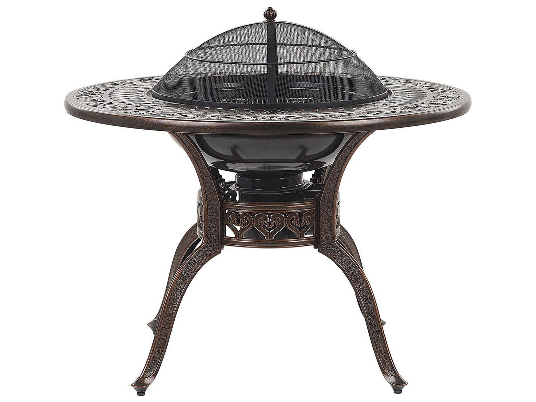 Manfria Garden Dining Table 105 cm 105 cm Metal Dark Brown