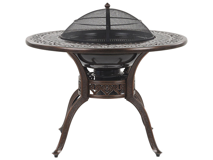 Manfria Garden Dining Table 105 cm 105 cm Metal Dark Brown