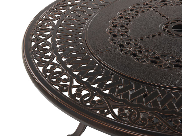 Manfria Garden Dining Table 105 cm 105 cm Metal Dark Brown
