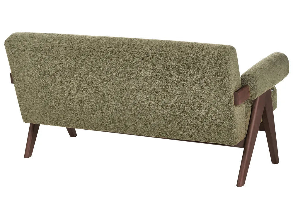 Sofa 2 Seater Boucle Green/ Dark Brown Ludine