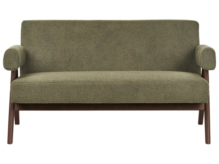 Sofa 2 Seater Boucle Green/ Dark Brown Ludine