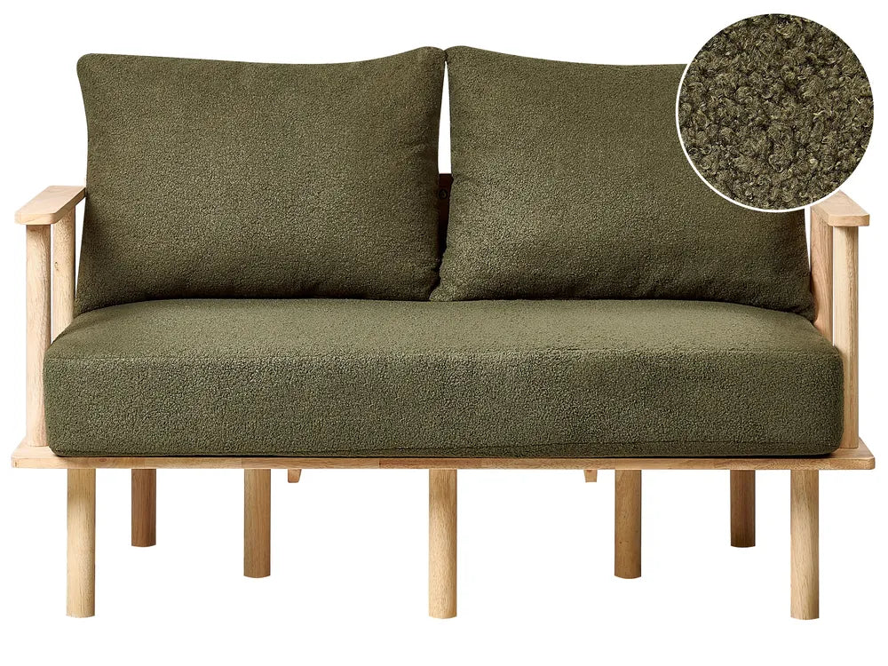 Sofa 2 Seater Boucle Dark Green Arath