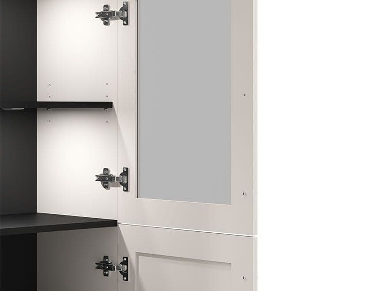 Ermia Cashmere Taupe Panelled Low Showcase Display Cabinet
