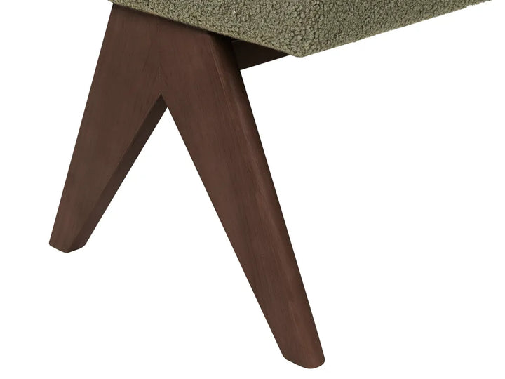 Sofa 2 Seater Boucle Green/ Dark Brown Ludine