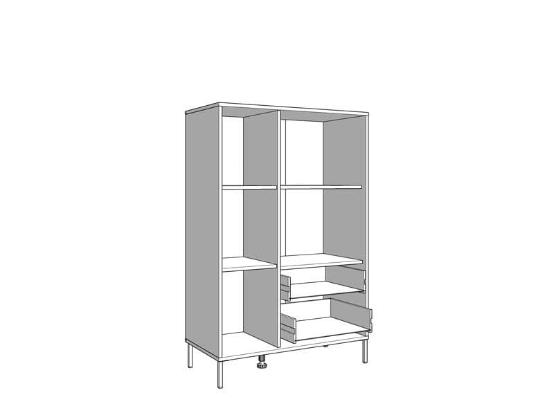 Fabian Slatted Artisan Oak Effect Black Low Display Cabinet