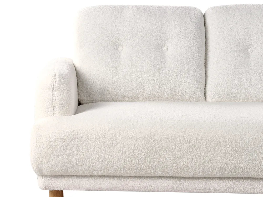 Sofa 2 Seater Boucle White Carlan