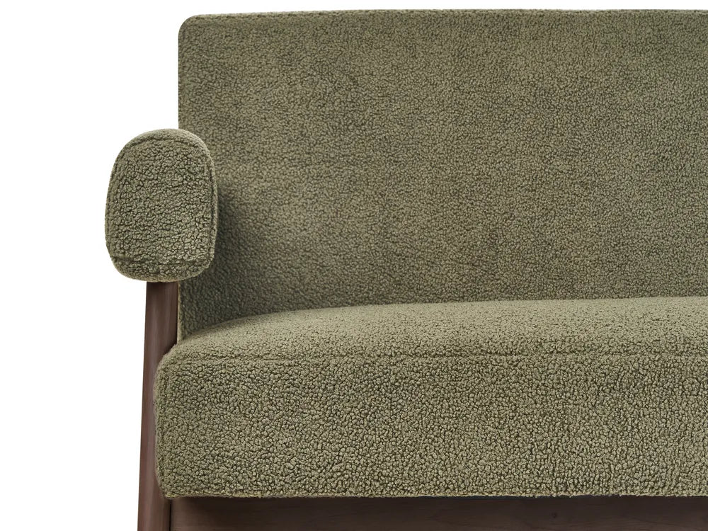 Sofa 2 Seater Boucle Green/ Dark Brown Ludine