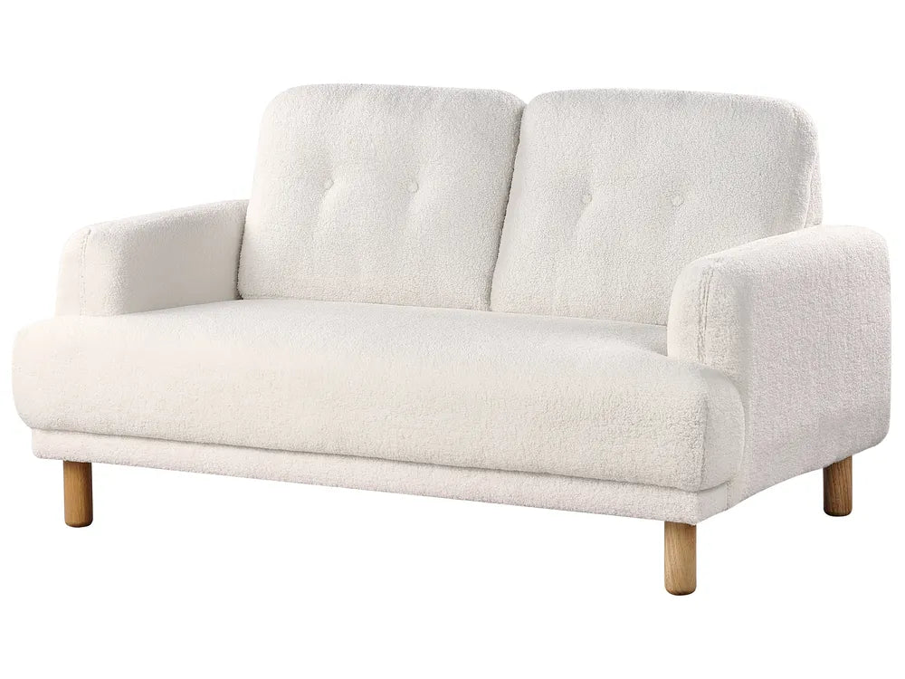 Sofa 2 Seater Boucle White Carlan