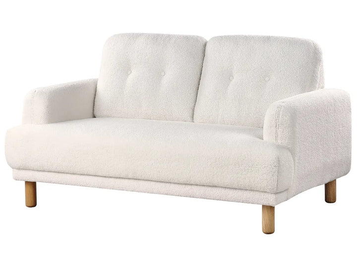 Sofa 2 Seater Boucle White Carlan