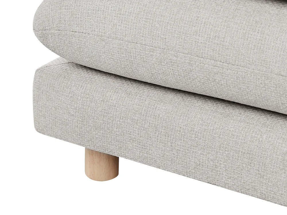Sofa 2 Seater Fabric Beige with Ottoman Ellard