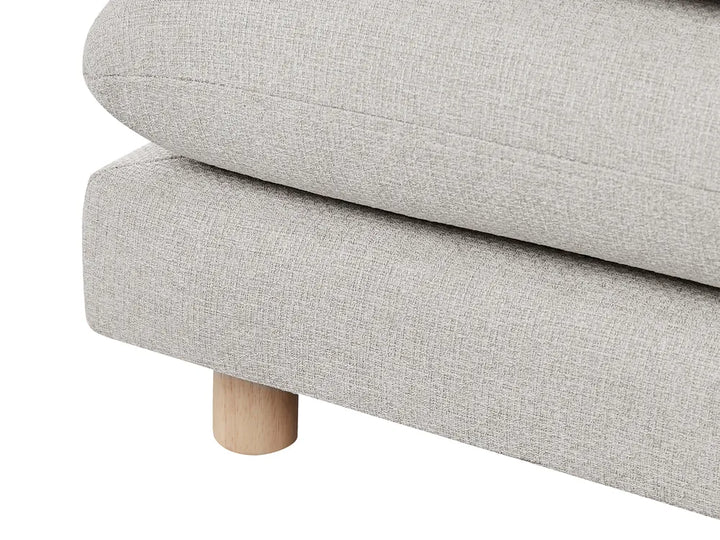 Sofa 2 Seater Fabric Beige with Ottoman Ellard