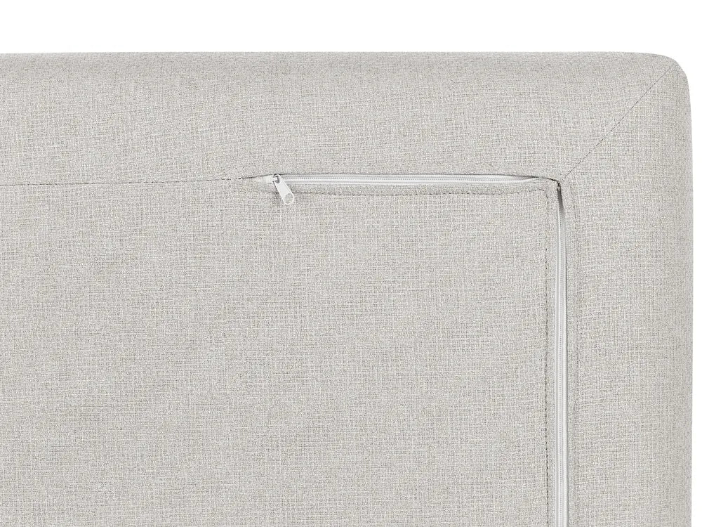 Sofa 2 Seater Fabric Beige with Ottoman Ellard
