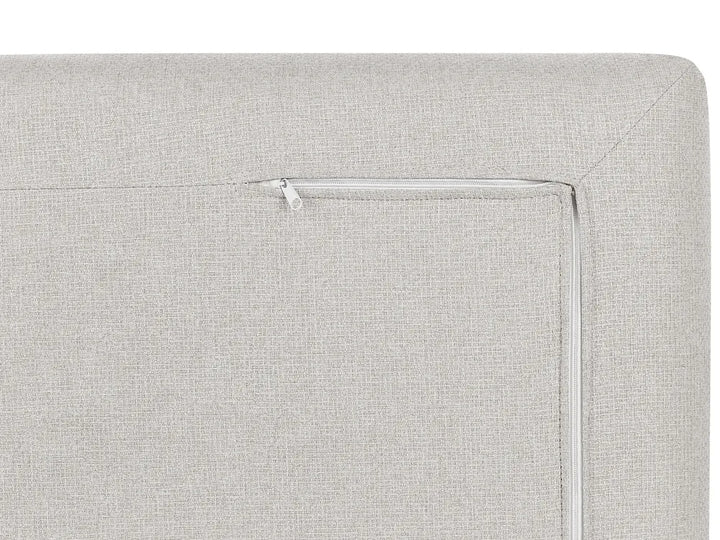 Sofa 2 Seater Fabric Beige with Ottoman Ellard