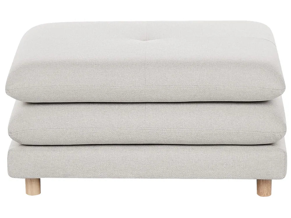Sofa 2 Seater Fabric Beige with Ottoman Ellard