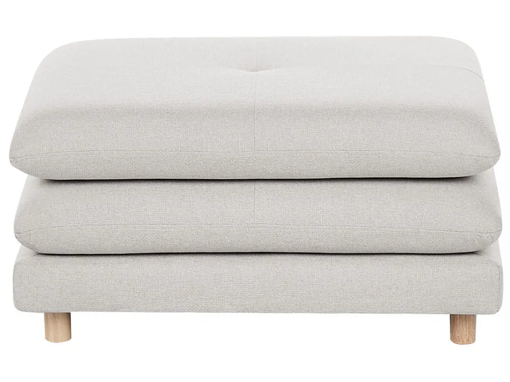 Sofa 2 Seater Fabric Beige with Ottoman Ellard