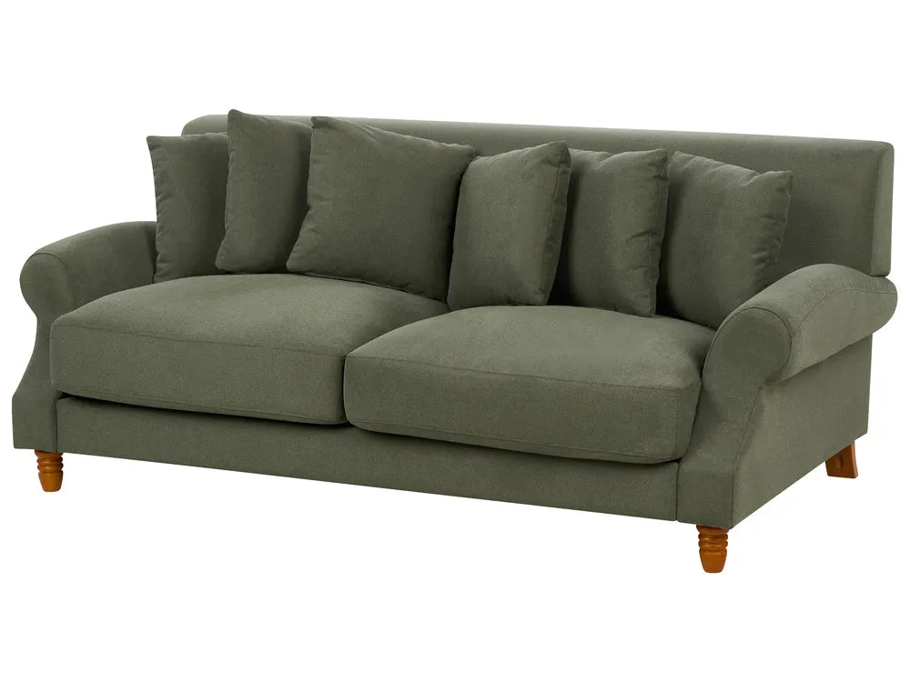 Sofa 2 Seater Fabric Dark Green Elaiza