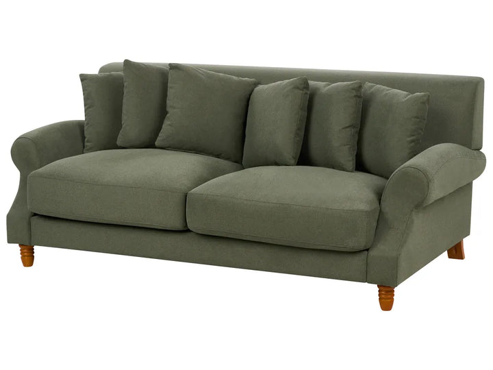 Sofa 2 Seater Fabric Dark Green Elaiza