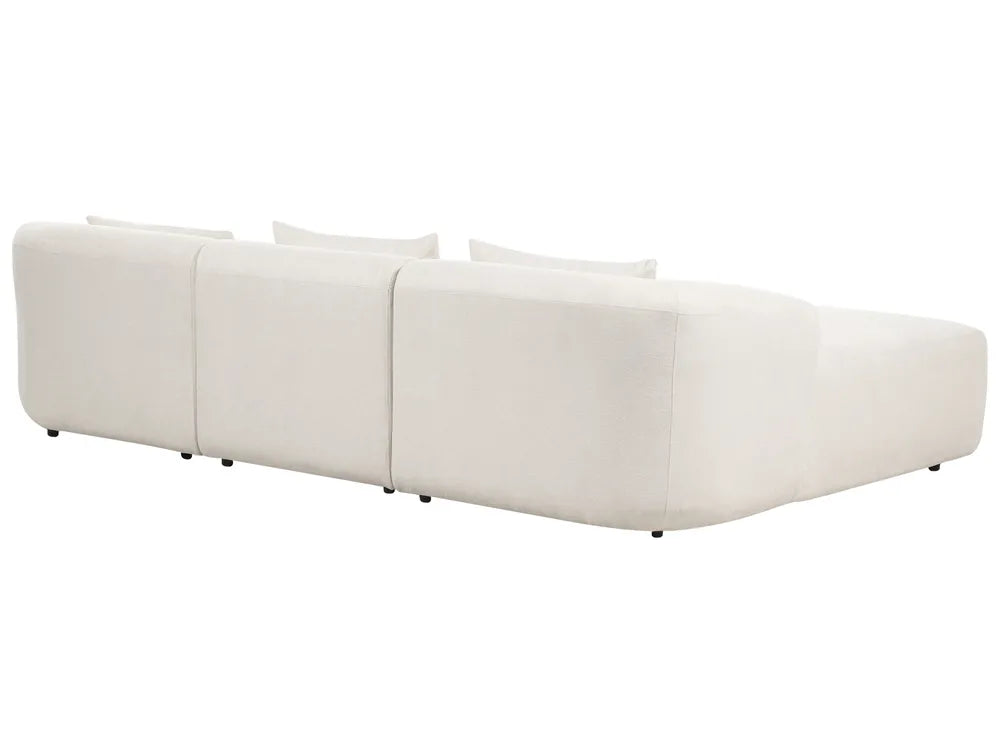 Corner Sofa 3 Seater Fabric Light Beige Right Hand Sickels