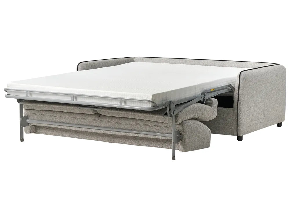 Sofa Bed 2 Seater Fabric Light Grey Owen