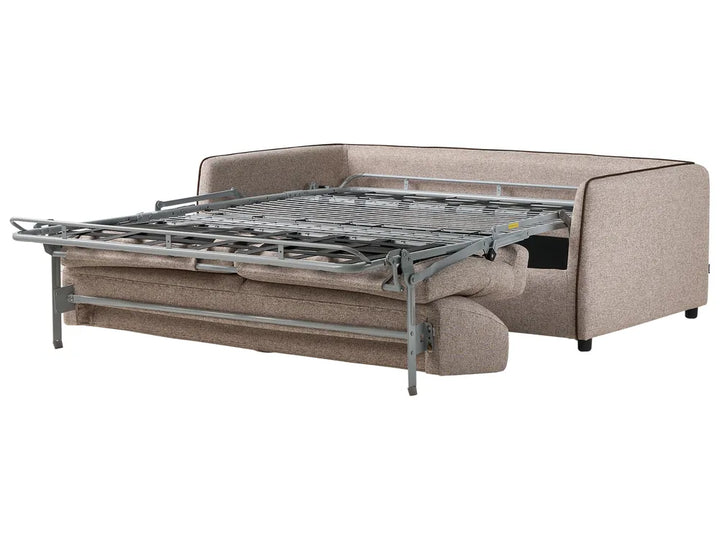 Sofa Bed 2 Seater Fabric Light Brown Owen