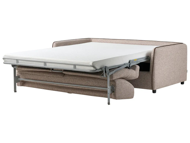 Sofa Bed 2 Seater Fabric Light Brown Owen