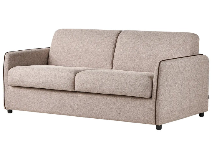 Sofa Bed 2 Seater Fabric Light Brown Owen