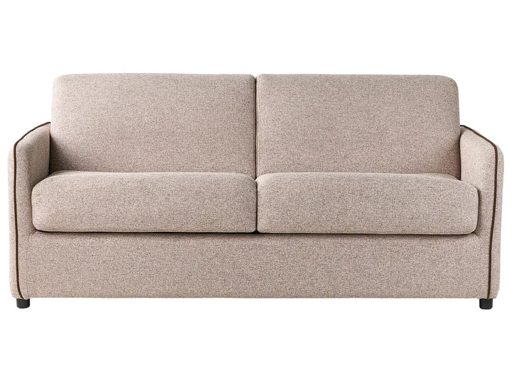 Light brown fabric 2 seater sofa bed with minimalist design