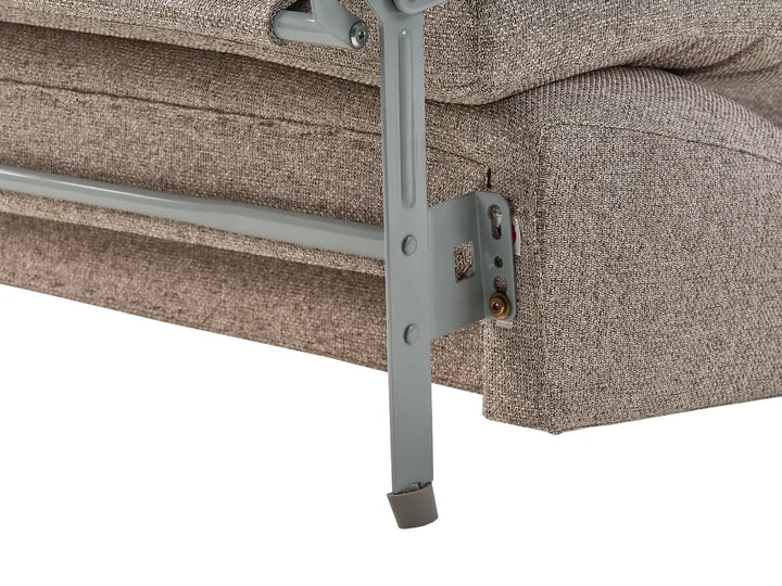 Sofa Bed 2 Seater Fabric Light Brown Owen